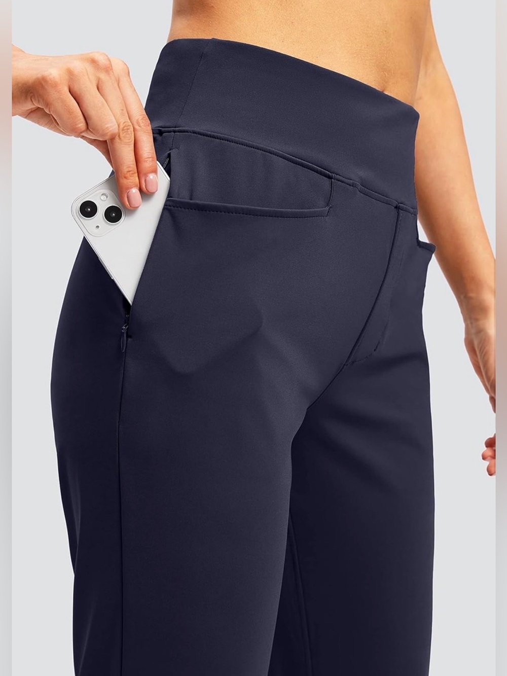 Women's Navy Performance Golf Pants - Picture 3 of 13